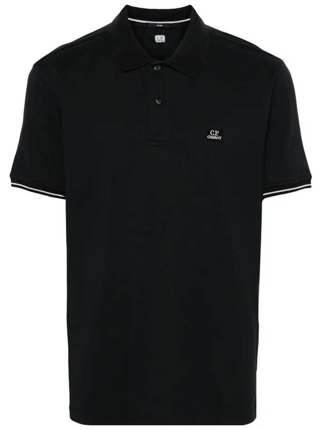 Logo Patch Polo Shirt Black - CP COMPANY - BALAAN 2