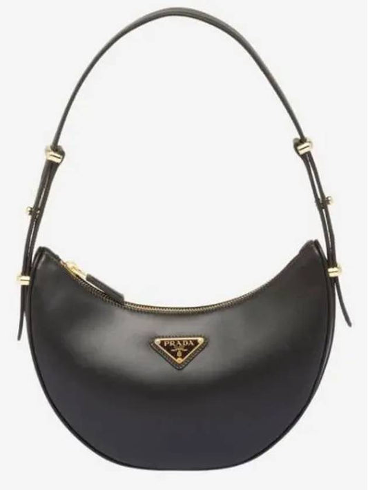 Arque Leather Shoulder Bag Black - PRADA - BALAAN 2