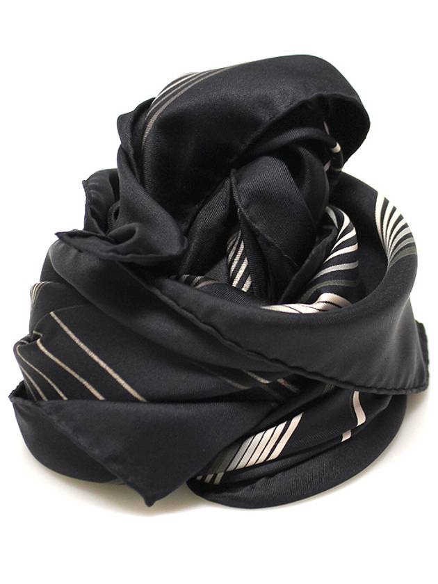 100 SILK BLACK 24 FAUBOURG 90 SCARF - HERMES - BALAAN 1