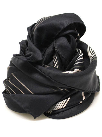 100 SILK BLACK 24 FAUBOURG 90 SCARF - HERMES - BALAAN 1