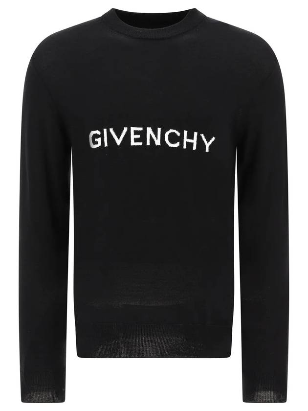 Archetype Crew Neck Wool Knit Top Black - GIVENCHY - BALAAN 1