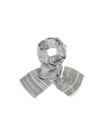 Men s Striped Rayon Scarf Gray 271357 - EMPORIO ARMANI - BALAAN 1