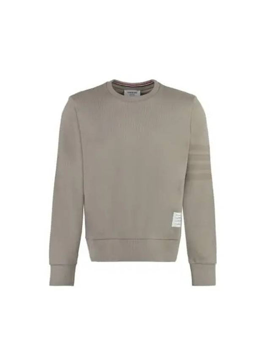 Classic Loopback Tonal 4 Bar Crewneck Knit Top Beige - THOM BROWNE - BALAAN 2