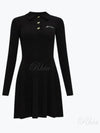 Future Viscose Rib Long Sleeve Short Dress Black - GANNI - BALAAN 2