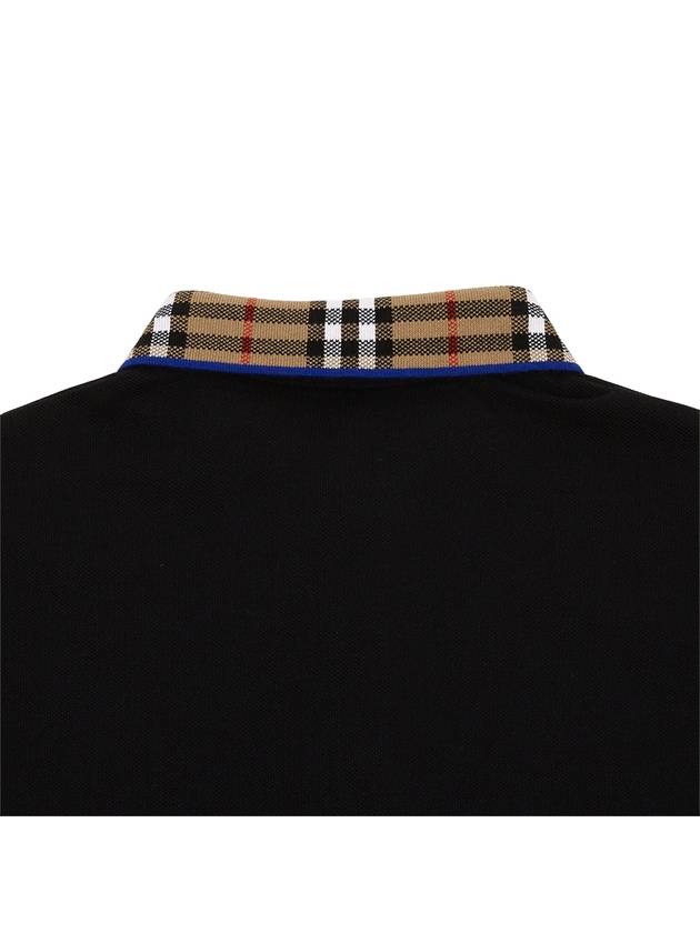 Kids Check Collar Polo Short Sleeve T-Shirt Black - BURBERRY - BALAAN 4