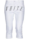 Logo Print Cropped Jeans White - OFF WHITE - BALAAN 2