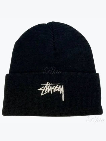 STOCK Cuff Beanie 1321020 Black - STUSSY - BALAAN 1