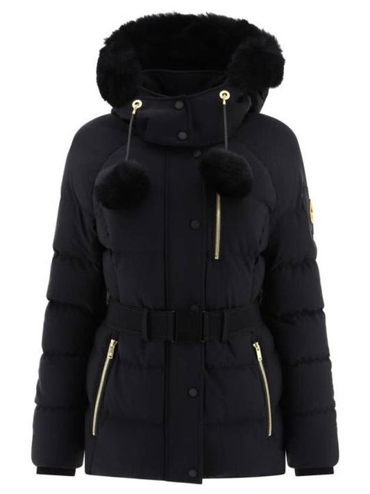 Gold Cambria Down Jacket Black Shearling Black - MOOSE KNUCKLES - BALAAN 1