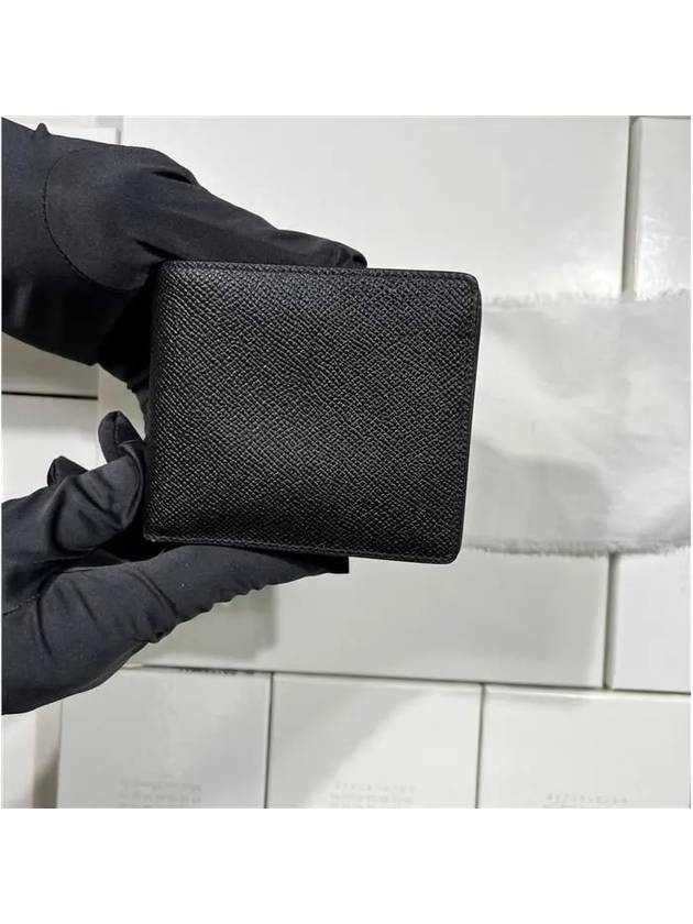 Stitched Bifold Leather Half Wallet Black - MAISON MARGIELA - BALAAN 4