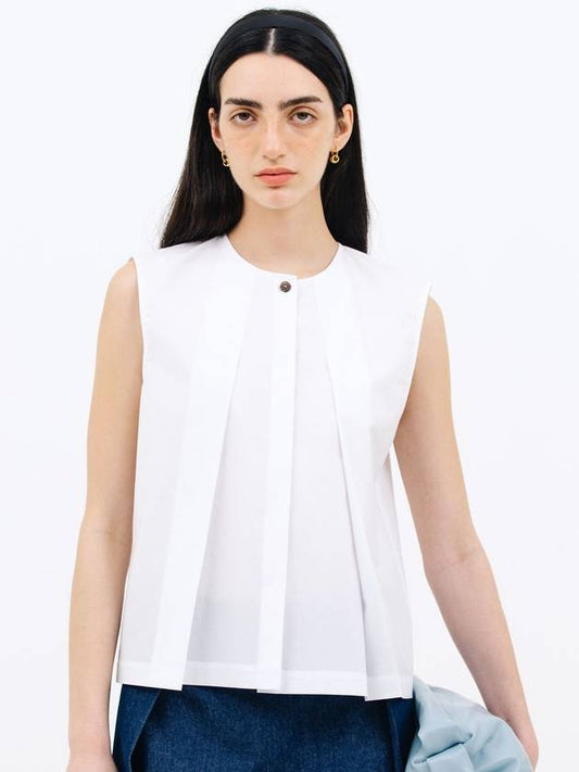 tuck sleeveless blouse white - JUN BY JUN K - BALAAN 1