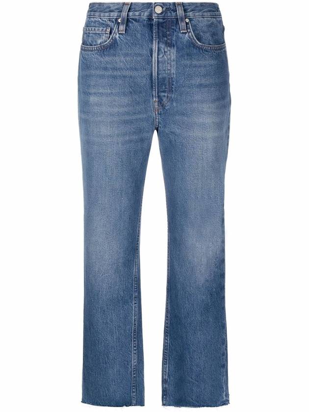 High Waist Cropped Straight Jeans Blue - TOTEME - BALAAN 2