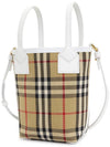 Burberry Mini London Tote Bag Archive Beige White - BURBERRY - BALAAN 3