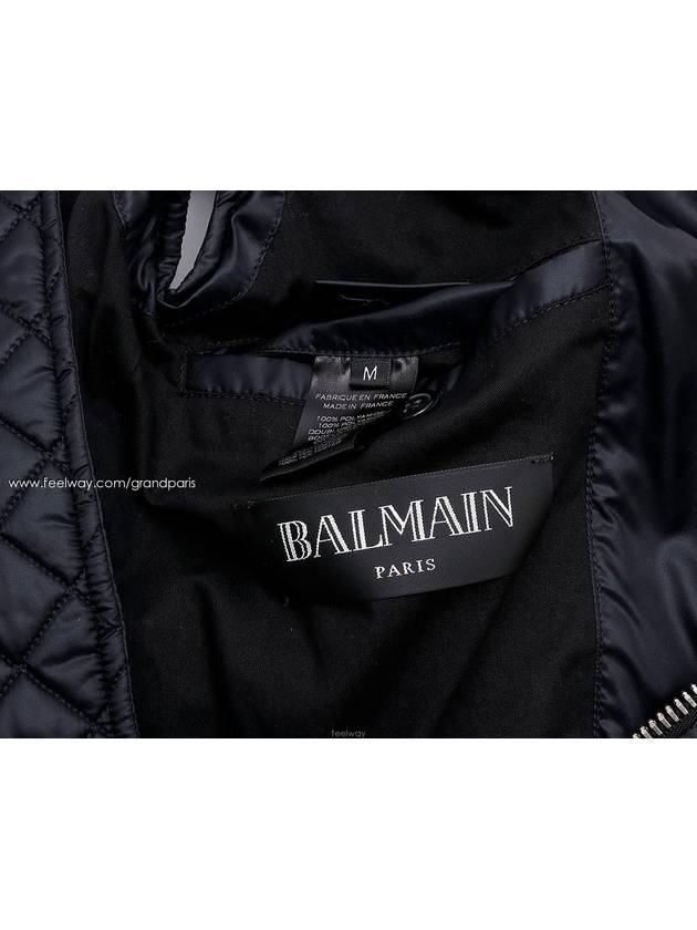 Black Quilted Biker Zip Up Vest M - BALMAIN - BALAAN 6