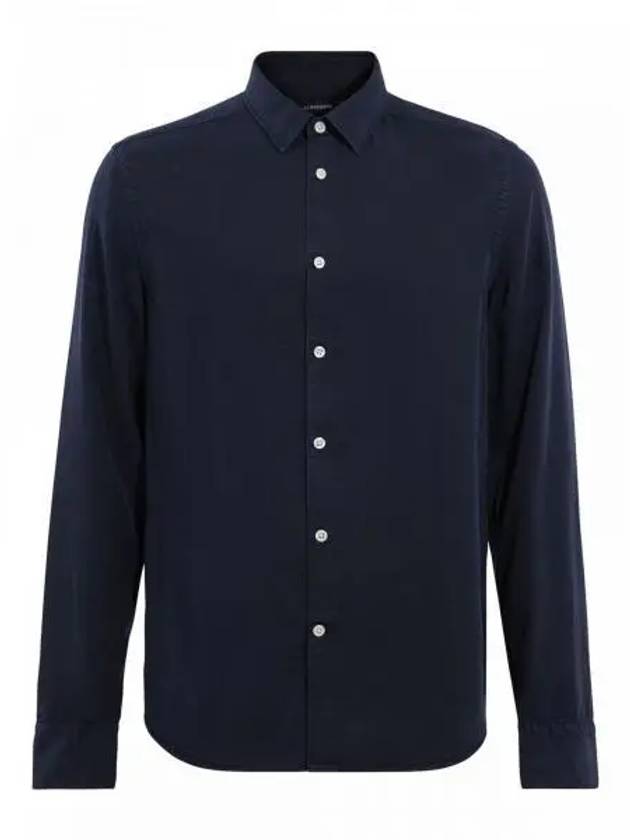 Regular Clean Linen Long Sleeve Shirt Navy - J.LINDEBERG - BALAAN 2