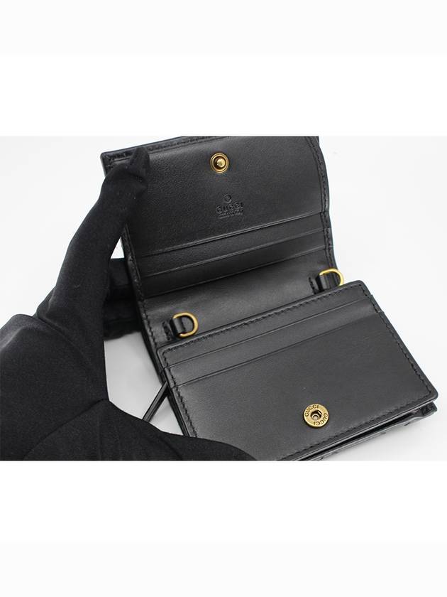 Gold Hardware GG Marmont Chain Half Wallet Black - GUCCI - BALAAN 5