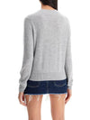 Face Patch Crop Cardigan Light Grey Melange - ACNE STUDIOS - BALAAN 4