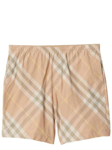 Check Swim Shorts Beige - BURBERRY - BALAAN 1