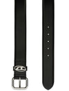 B 1DR Oval D Loop Leather Belt Black - DIESEL - BALAAN 4