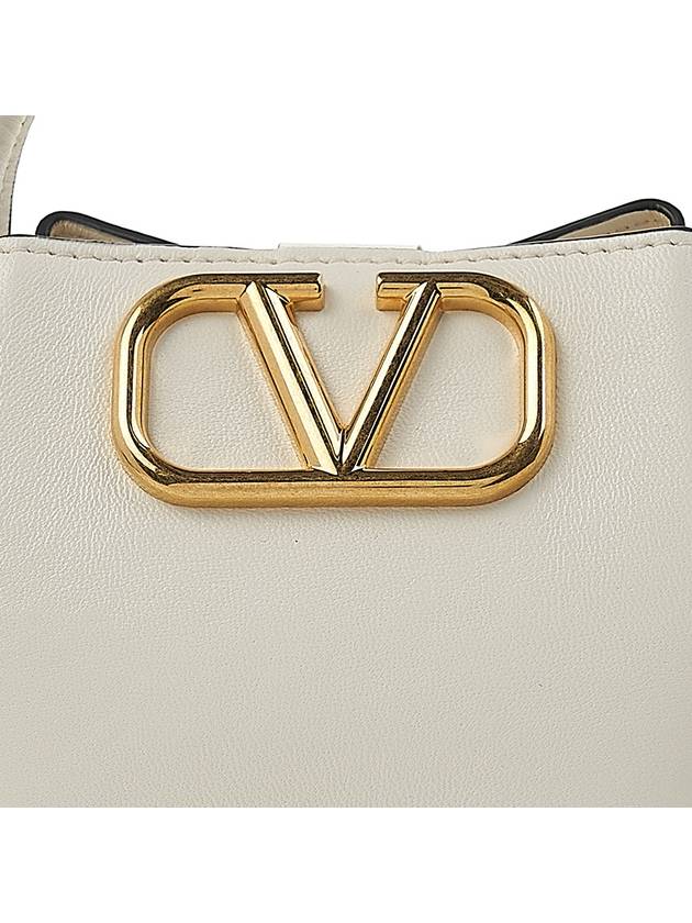 V Logo Micro Bucket Bag White - VALENTINO - BALAAN 7