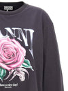 Future Heavy Rose Printed Long Sleeve T-Shirt Phantom - GANNI - BALAAN 4