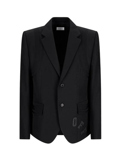 Suit Jacket OMEN094S24FAB001 1010 Black - OFF WHITE - BALAAN 2