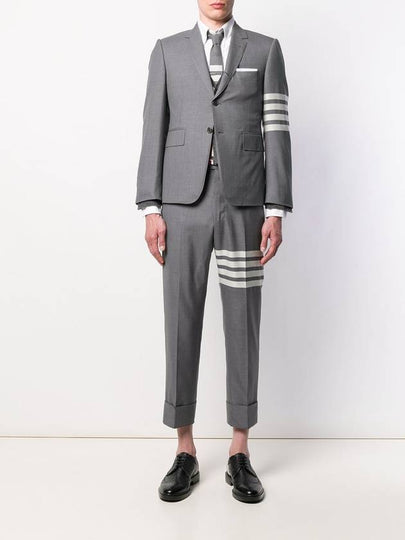 Diagonal Plain Weave Classic Wool Slacks Medium Grey - THOM BROWNE - BALAAN 2