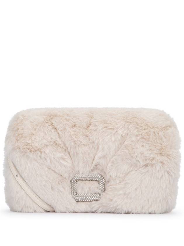 Viv' Choc Faux Fur Phone Holder Shoulder Bag Off White - ROGER VIVIER - BALAAN 2