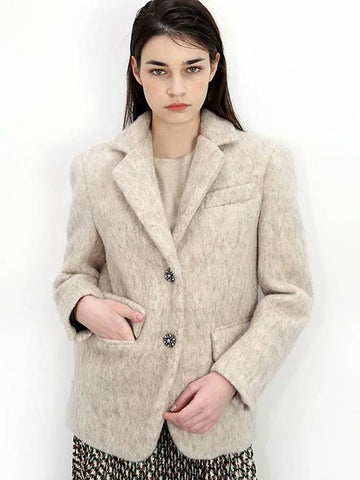 Mohair Beige Jacket Mohair Beige JK - DAMAGE MNEMONIC - BALAAN 1