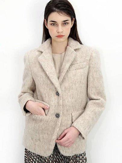 Mohair Jacket Beige - DAMAGE MNEMONIC - BALAAN 2