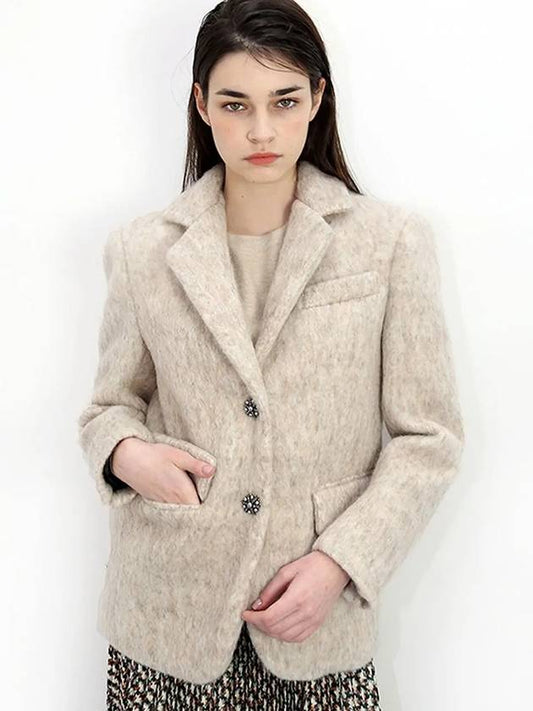 Mohair Beige Jacket Mohair Beige JK - DAMAGE MNEMONIC - BALAAN 2