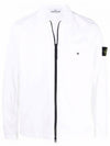 Wappen Patch Supima Twill Stretch Cotton Zip-up Jacket White - STONE ISLAND - BALAAN 1