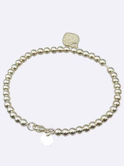 Tiffany 69683886 925 Silver Return to Heart Detail 1 Point Diamond BEAD 4mm Bracelet - TIFFANY & CO. - BALAAN 2