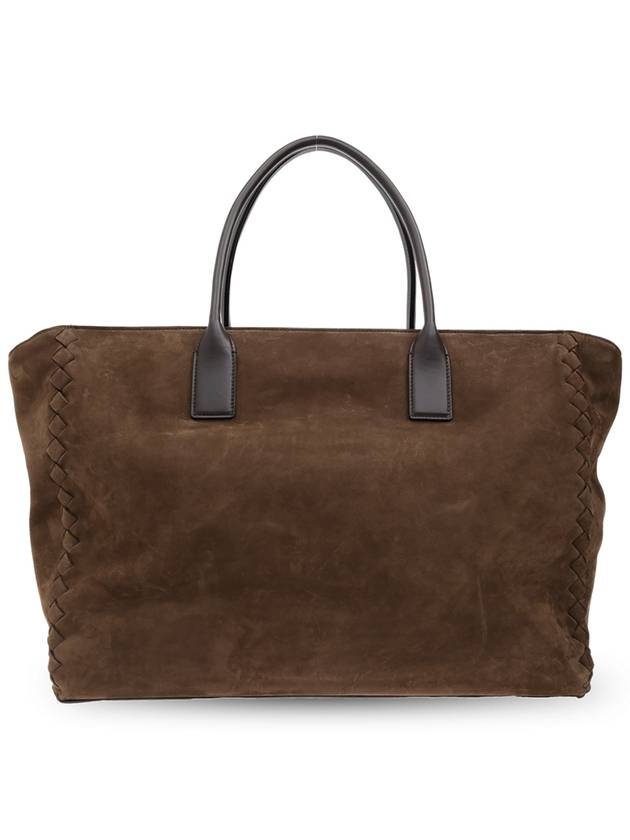 Bottega Veneta Suede Shopper Bag, Men's, Brown - BOTTEGA VENETA - BALAAN 3