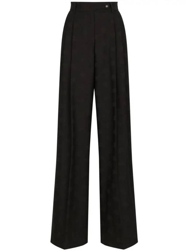 Logo Jacquard Wool Palazzo Pants FTCP2TFJ2CI - DOLCE&GABBANA - BALAAN 1