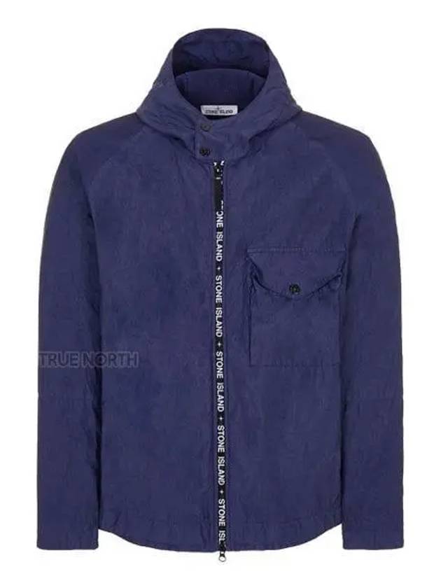 Logo Zipper Cupro Nylon Hooded Jacket Dark Blue - STONE ISLAND - BALAAN 2