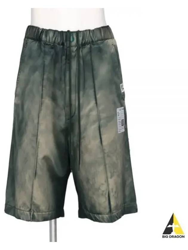 24 J12PT041 GREEN Satin Bermuda Shorts - MIHARA YASUHIRO - BALAAN 1