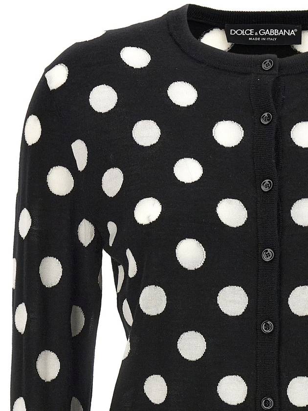 Polka dot pattern button-up cardigan FXV28TJCVYK - DOLCE&GABBANA - BALAAN 4