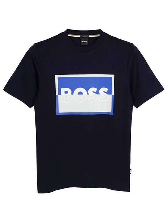 Dark blue logo t shirt for women 50481602 404 - HUGO BOSS - BALAAN 1
