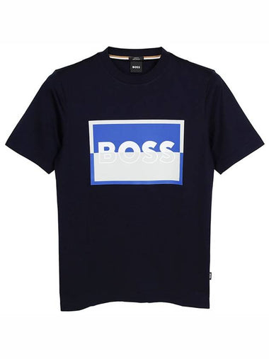 Logo Cotton Short Sleeve T-shirt Navy - HUGO BOSS - BALAAN 1