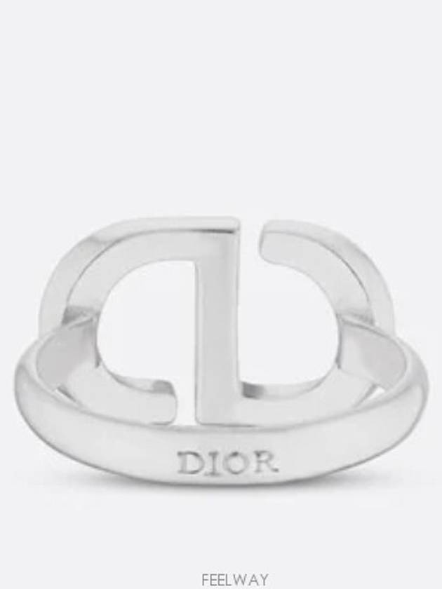 Petite CD Metal White Crystal Ring Silver - DIOR - BALAAN 5