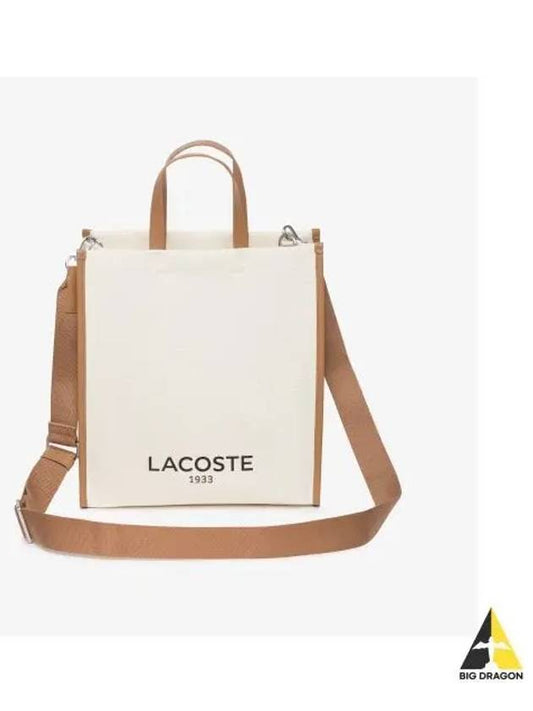 Women s Heritage Canvas Tote Bag Ivory - LACOSTE - BALAAN 1