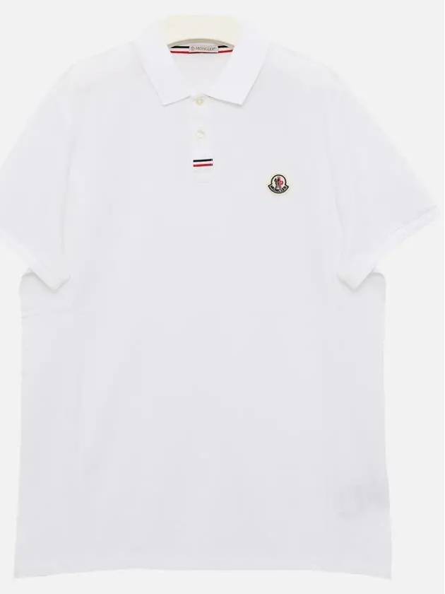 Logo Patch Short Sleeve Polo Shirt White - MONCLER - BALAAN 2