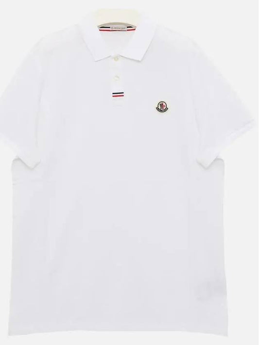 Logo Patch Short Sleeve Polo Shirt White - MONCLER - BALAAN 2