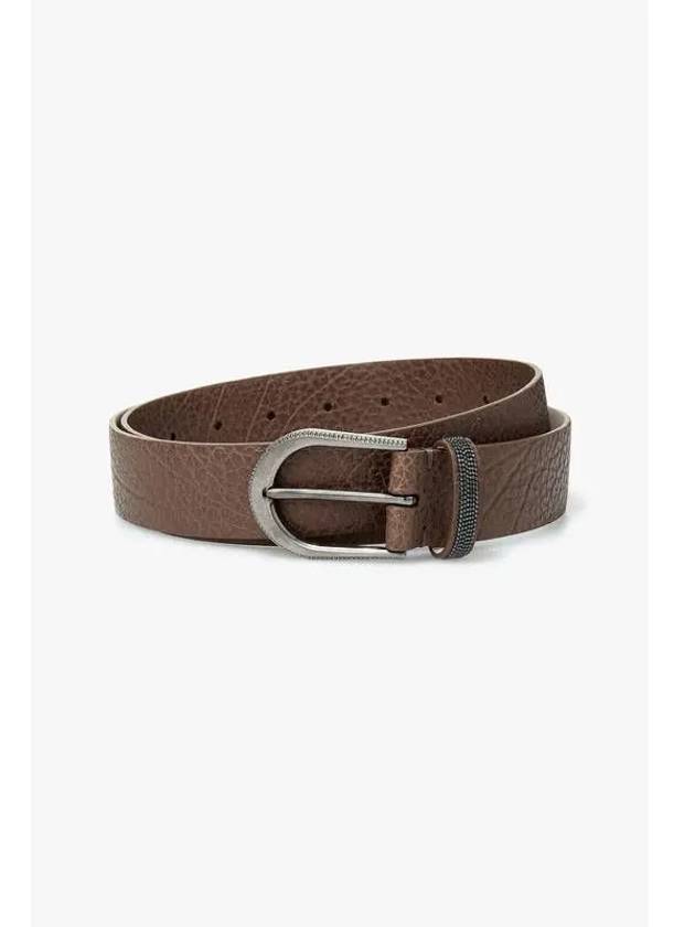 Women s Monili Loop Grainy Leather Belt Brown - BRUNELLO CUCINELLI - BALAAN 1