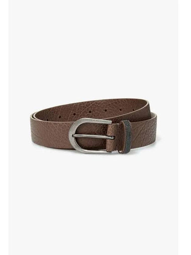 Women s Monili Loop Grainy Leather Belt Brown - BRUNELLO CUCINELLI - BALAAN 1