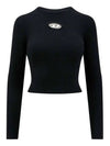 M Valary Ribbed Long Sleeve Knit Top Black - DIESEL - BALAAN 2