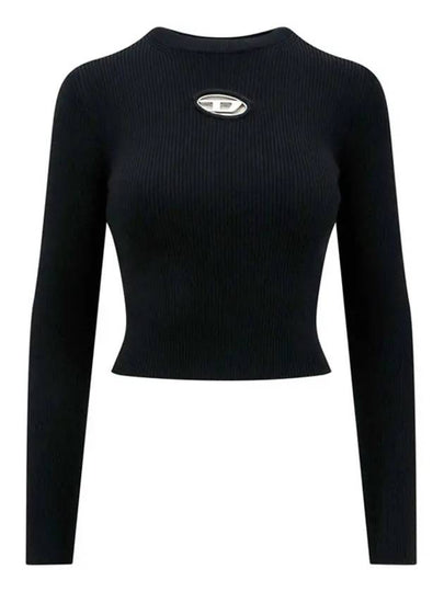 M Valary Ribbed Long Sleeve Knit Top Black - DIESEL - BALAAN 2