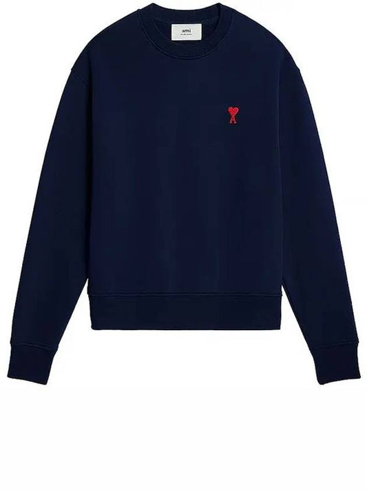 Small Heart Logo Sweatshirt Navy - AMI - BALAAN 2