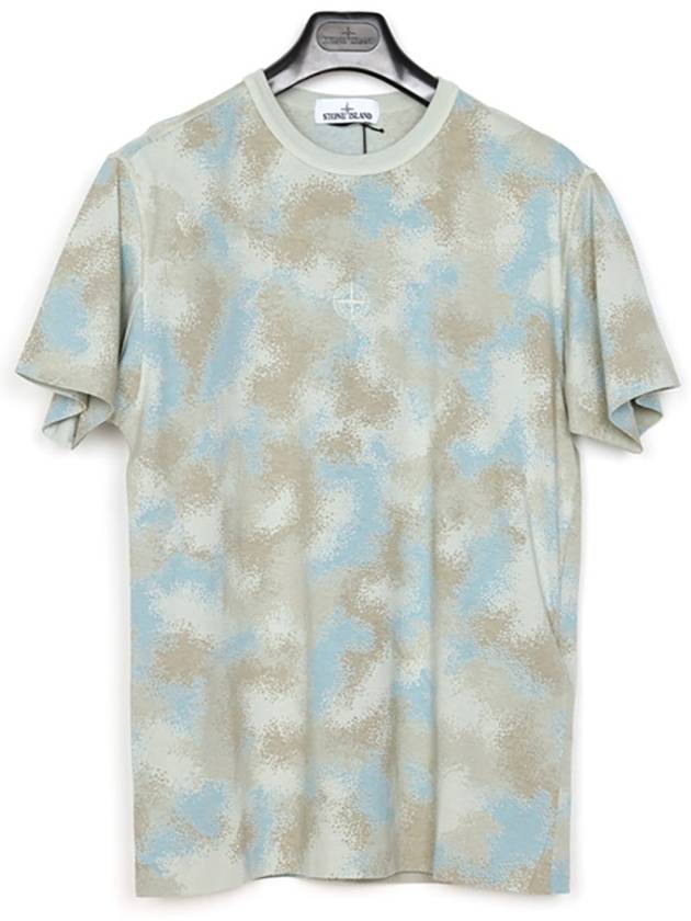 Camo Devore Cotton Short Sleeve T-Shirt Grey - STONE ISLAND - BALAAN 2