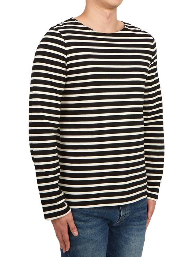 Minquiers Modern Stripe Long Sleeve T-Shirt Noir - SAINT JAMES - BALAAN 4